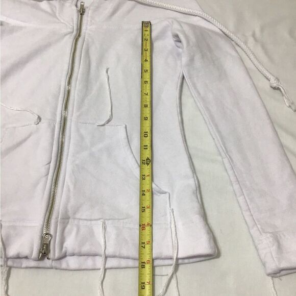 Lauren Moshi White Hooded Sweatshirt Size XSmall - Picture 12 of 12